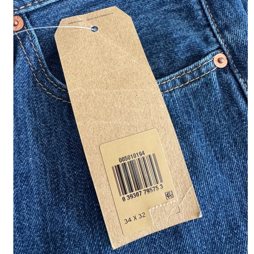 NWT Levis 501 Original‎ Fit Mens Button Fly Jeans Dark Wash 34x32